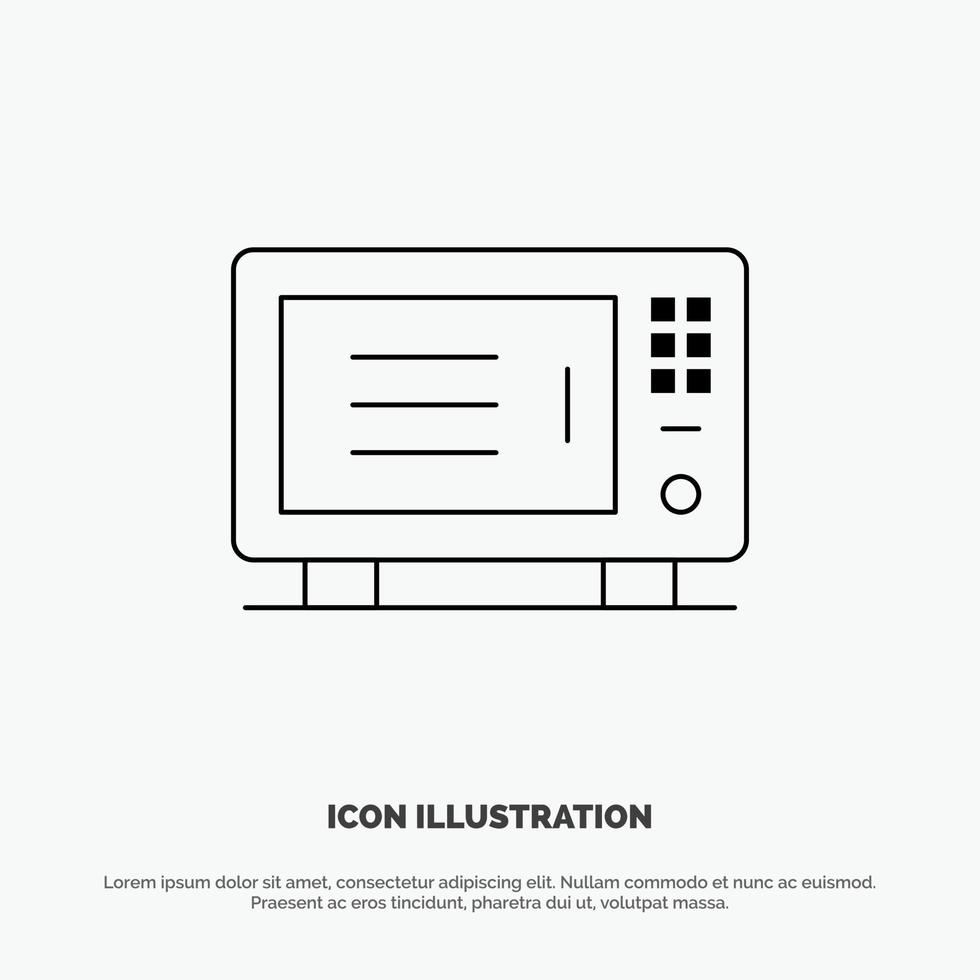 Electric Home Machine Oven Vector Line Icon