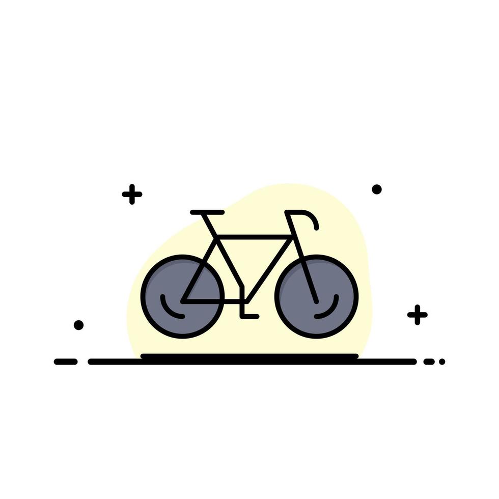bicicleta movimiento caminar deporte negocio línea plana lleno icono vector banner plantilla