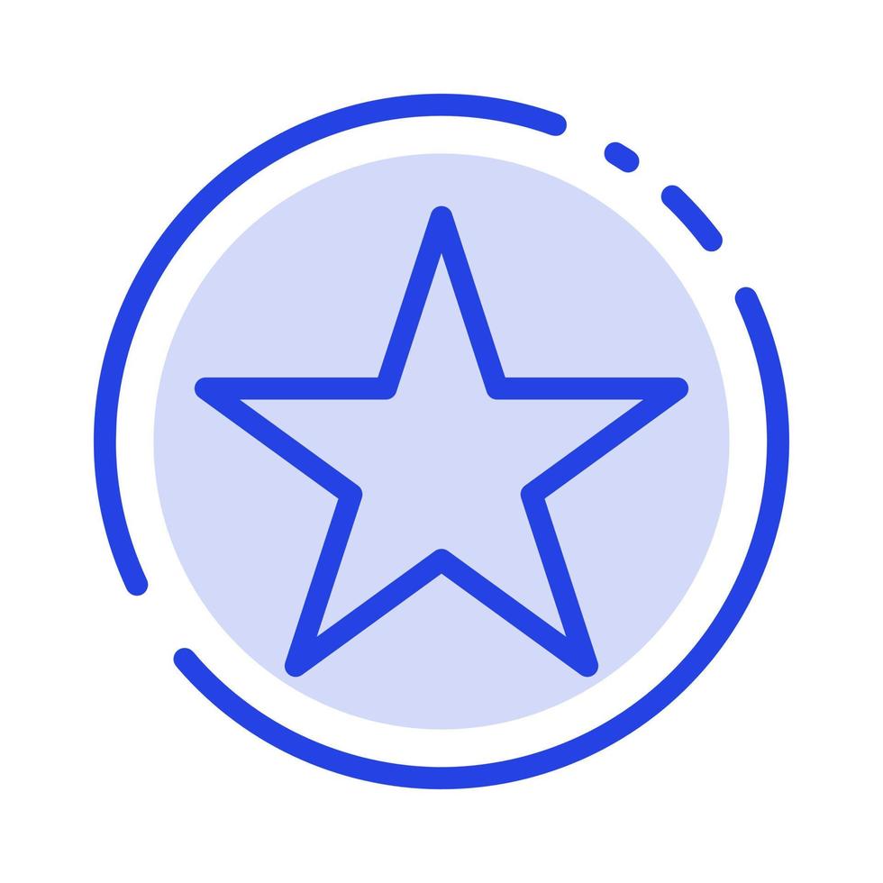 Bookmark Star Media Blue Dotted Line Line Icon vector