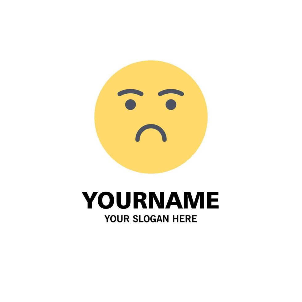 Emojis Emotion Feeling Sad Business Logo Template Flat Color vector
