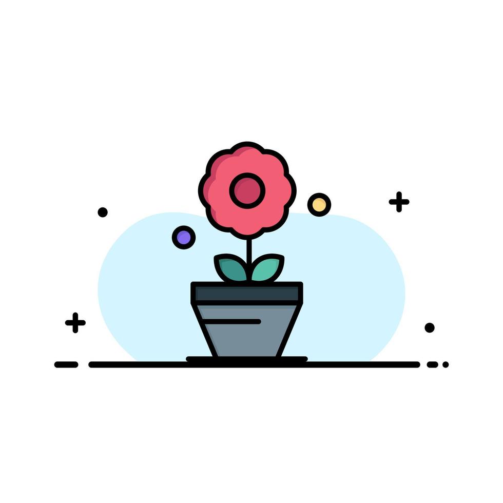 Plant Growth Flower Business Logo Template Flat Color vector