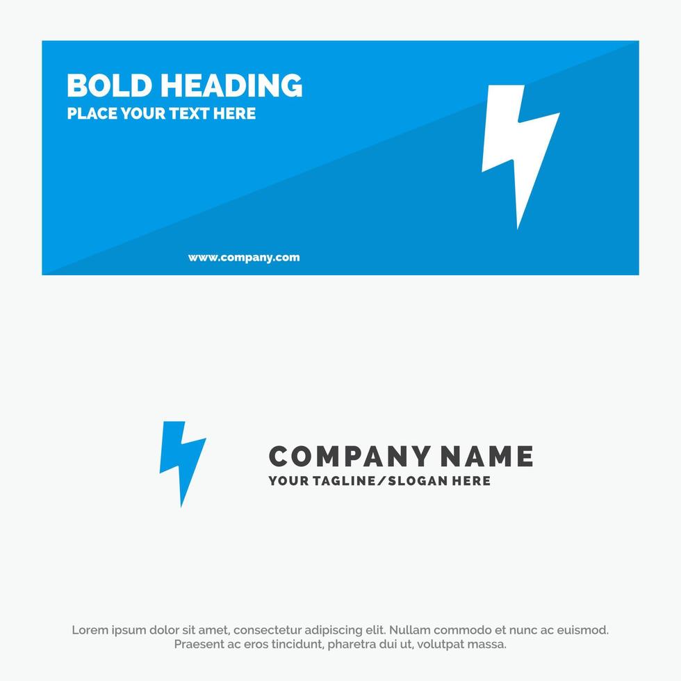 Twitter Power Media SOlid Icon Website Banner and Business Logo Template vector