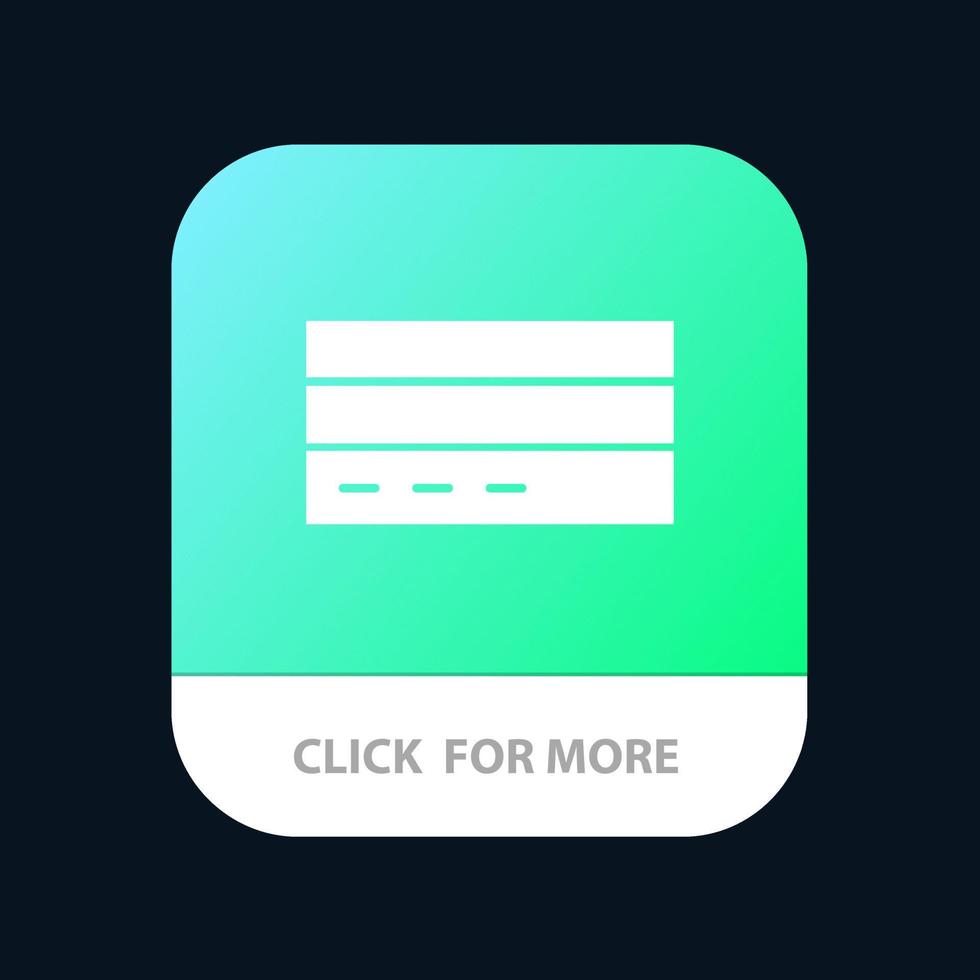 Business Card Credit Finance Interface User Mobile App Button Android and IOS Glyph Version vector