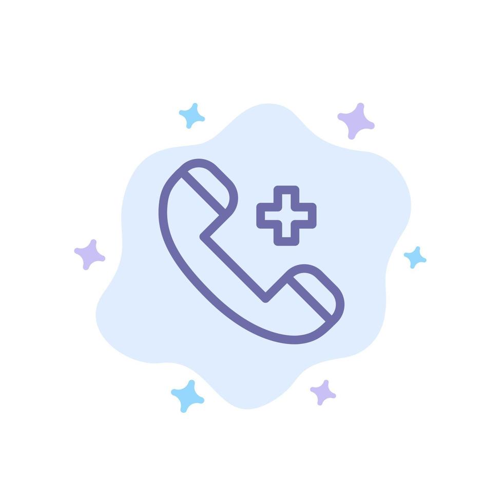 Call Ring Hospital Phone Delete Blue Icon on Abstract Cloud Background vector