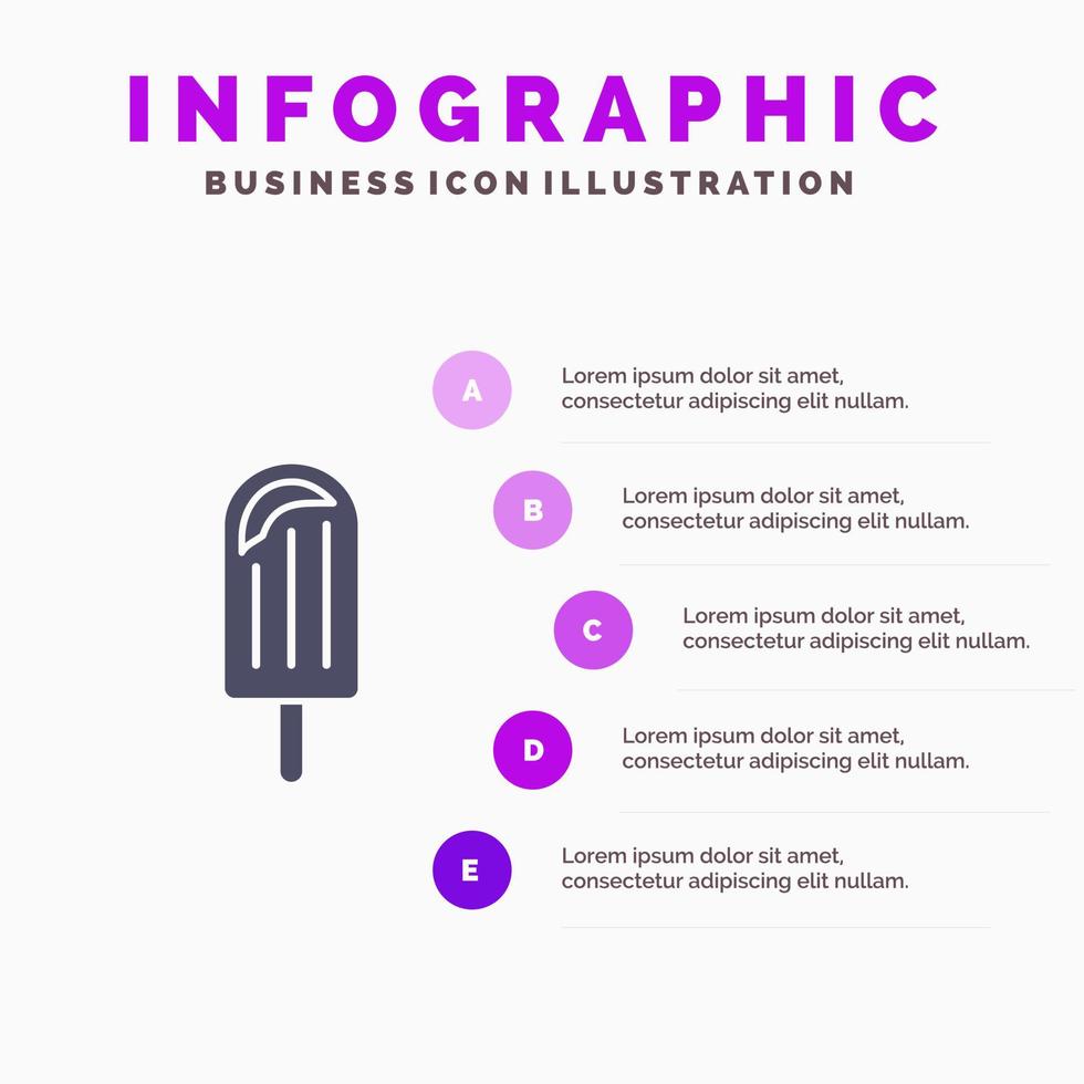 Beach Cream Dessert Ice Solid Icon Infographics 5 Steps Presentation Background vector