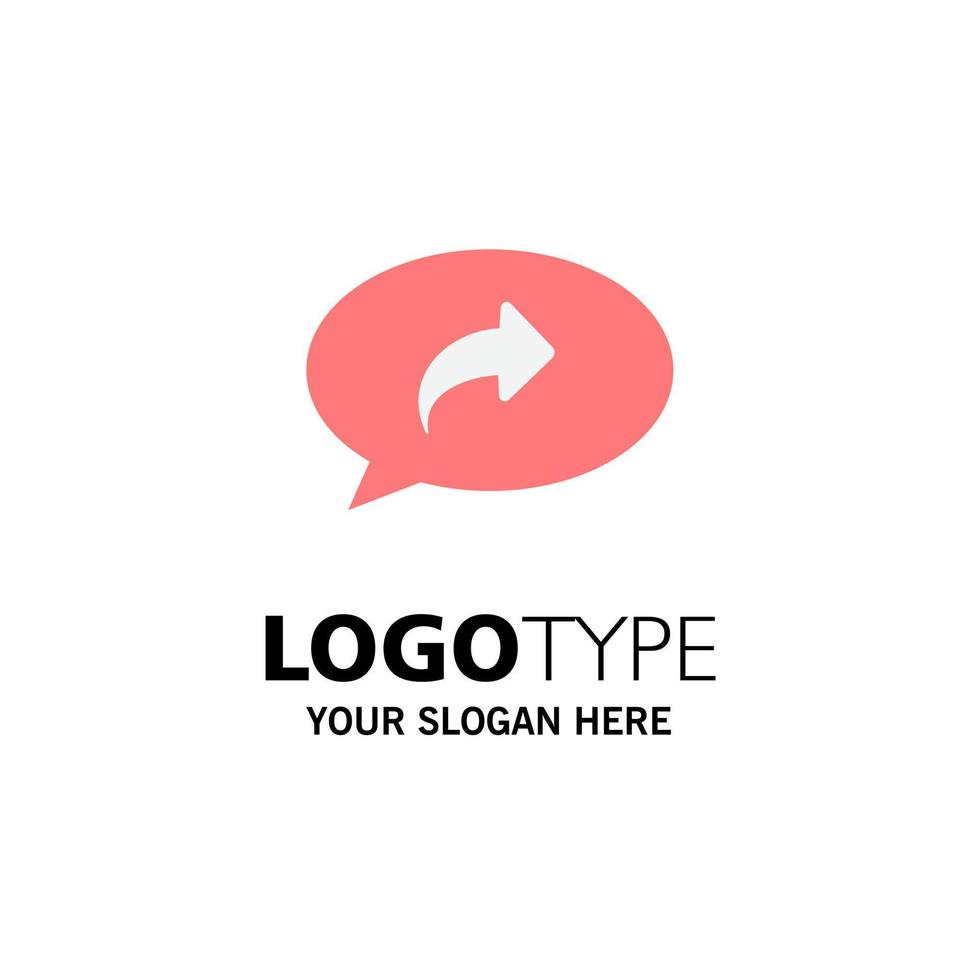 Basic Chat Arrow Right Business Logo Template Flat Color vector