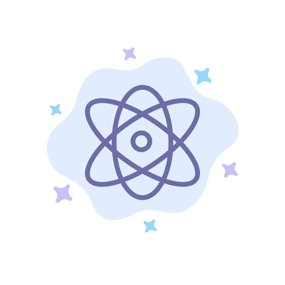 Atom Education Physics Science Blue Icon on Abstract Cloud Background vector