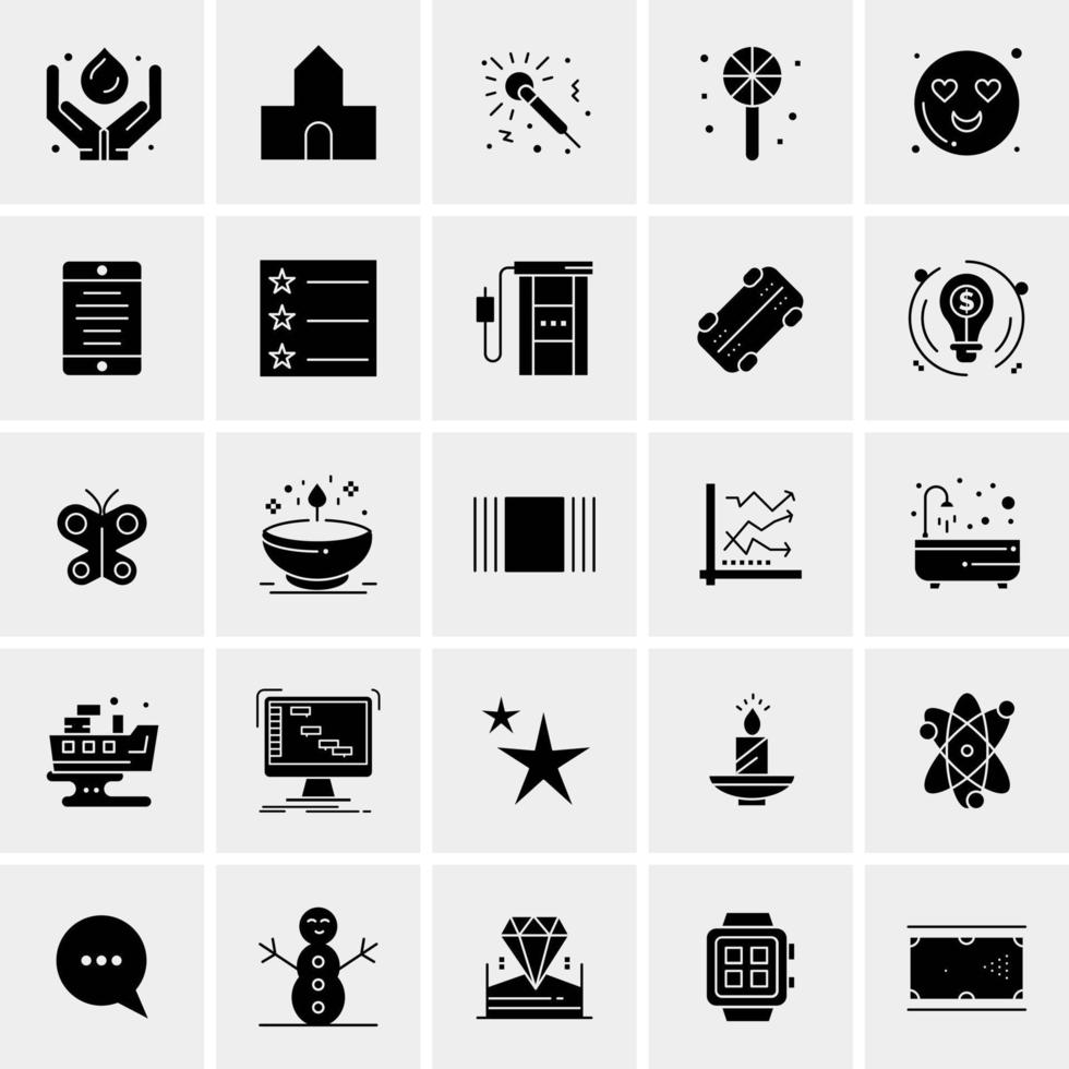 25 iconos de negocios universales vector ilustración de icono creativo para usar en proyectos relacionados con la web y dispositivos móviles