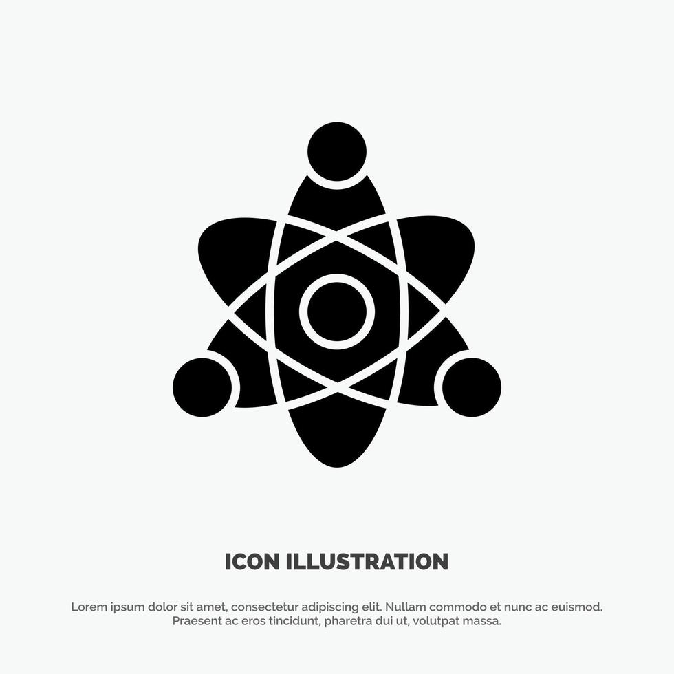 Atom Educate Education solid Glyph Icon vector