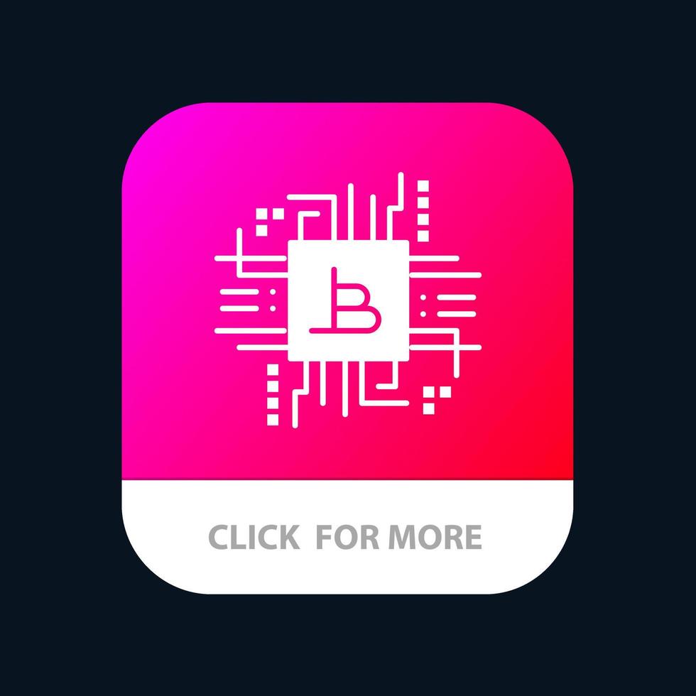 Money Industry Bitcoin Computer Finance Mobile App Button Android and IOS Glyph Version vector