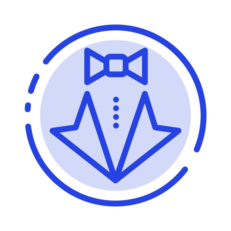 Bow Heart Love Suit Tie Wedding Blue Dotted Line Line Icon vector