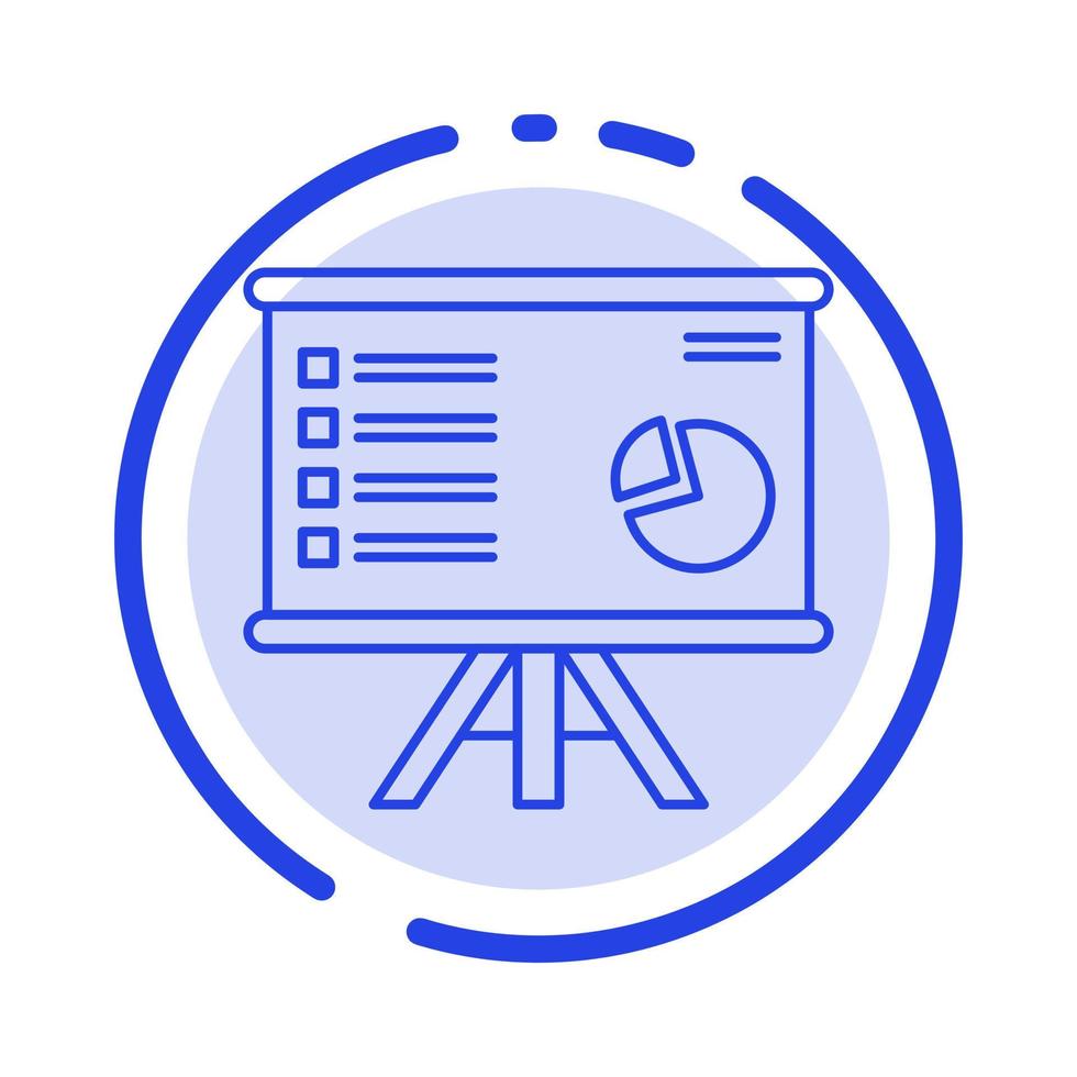 Presentation Analytics Business Chart Graph Marketing Report Blue Dotted Line Line Icon vector