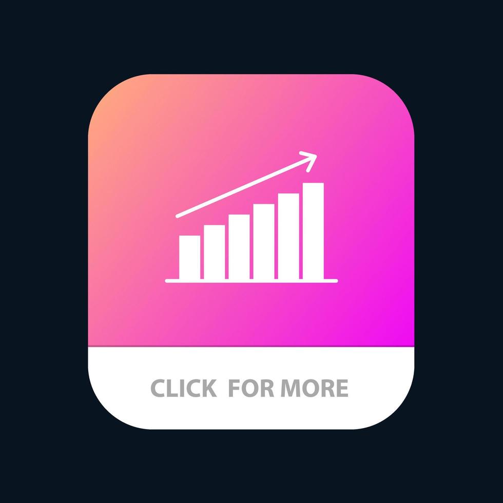 Analysis Chart Analytics Business Graph Market Statistics Mobile App Button Android and IOS Glyph Version vector