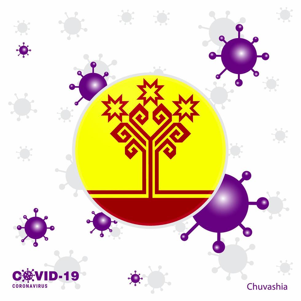 Pray For Chuvashia COVID19 Coronavirus Typography Flag Stay home Stay Healthy Take care of your own health vector