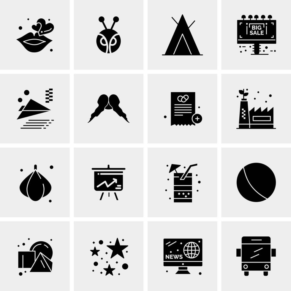 16 iconos de negocios universales vector ilustración de icono creativo para usar en proyectos relacionados con la web y dispositivos móviles