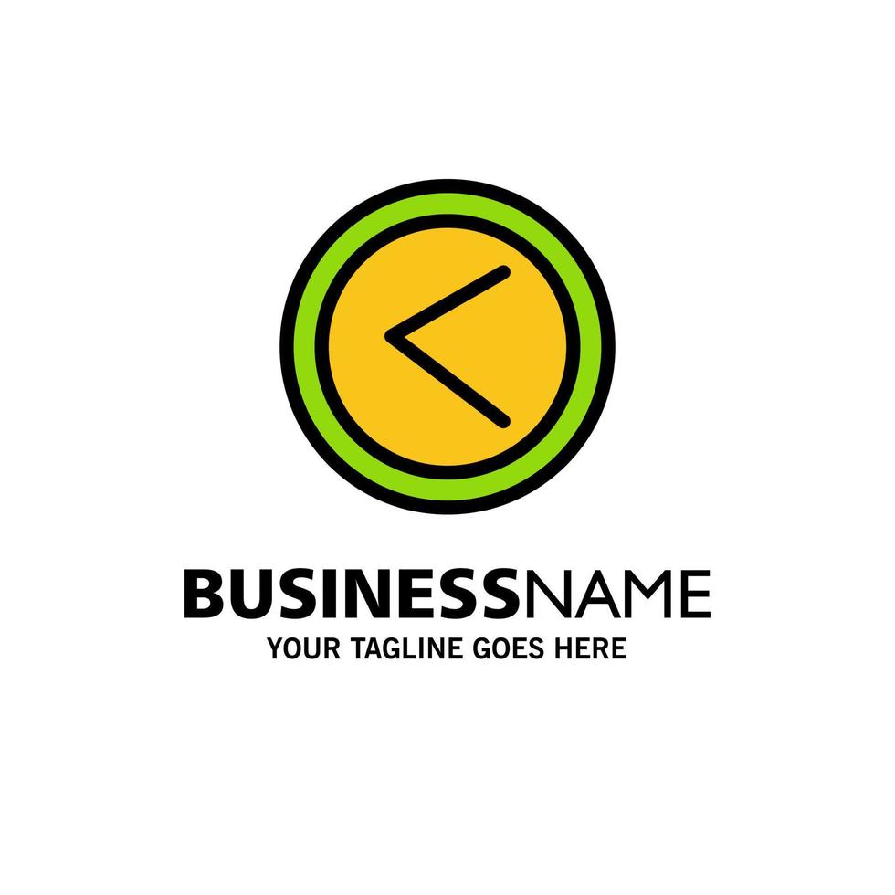 Arrow Interface Left User Business Logo Template Flat Color vector