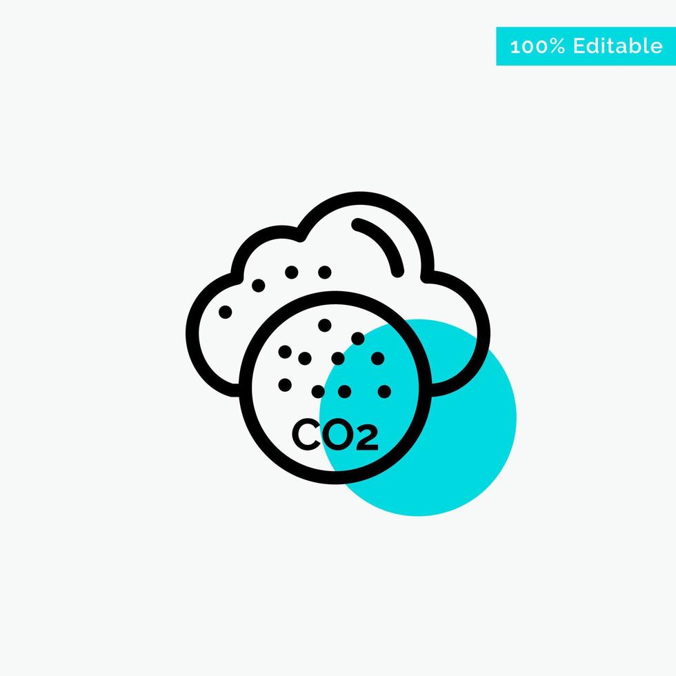 Environmental Pollution Co3 Industry turquoise highlight circle point Vector icon