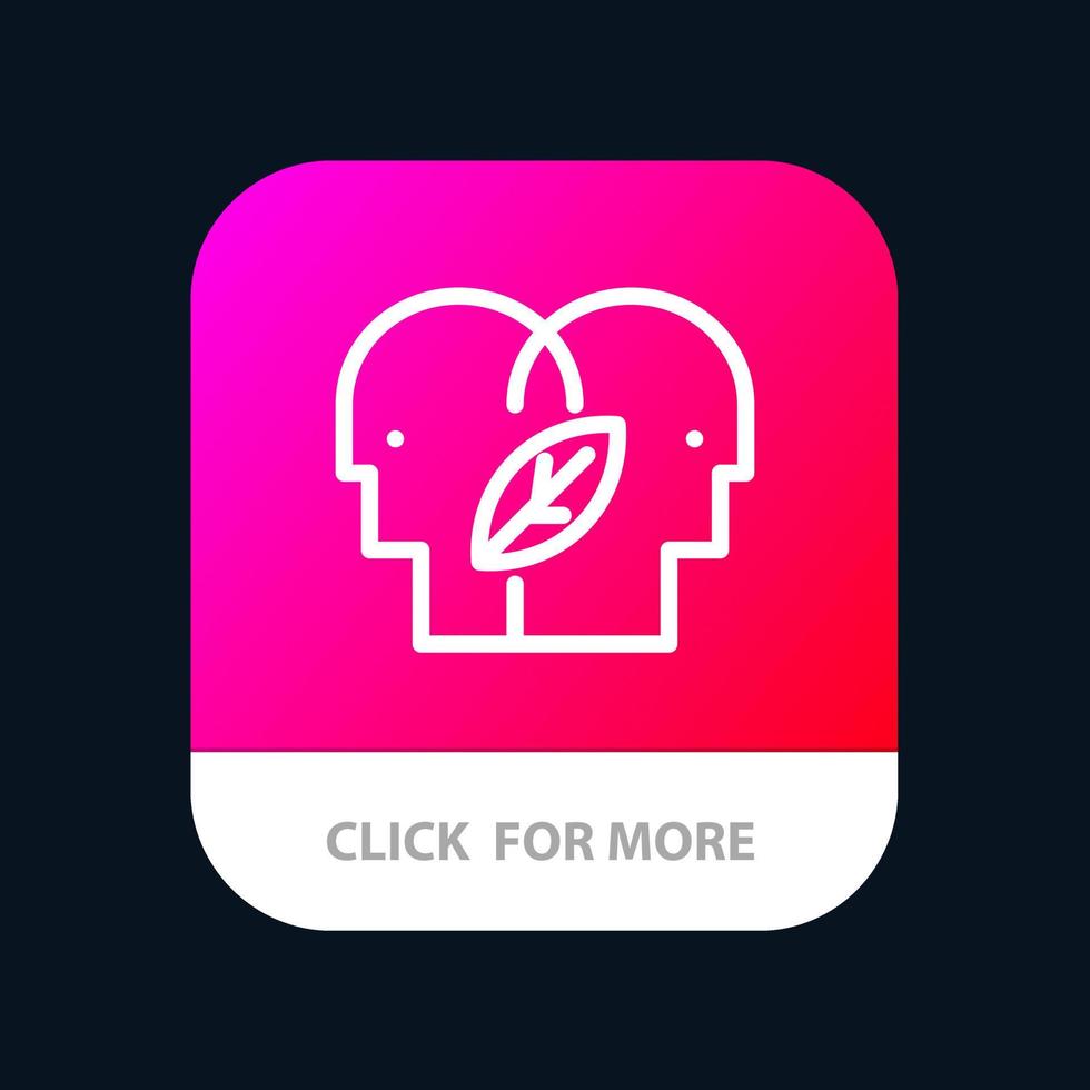 Eco Eco Mind Head Mind Mobile App Button Android and IOS Line Version vector