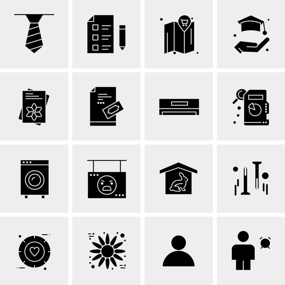 16 iconos de negocios universales vector ilustración de icono creativo para usar en proyectos relacionados con la web y dispositivos móviles