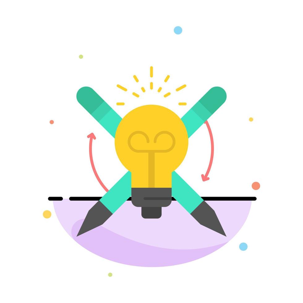 Success Bulb Light Focus  Abstract Flat Color Icon Template vector
