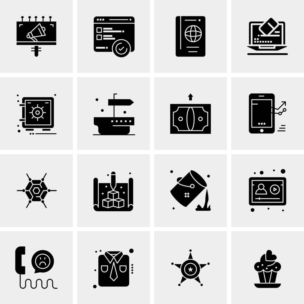 16 Universal Business Icons Vector Creative Icon Illustration to use in web and Mobile Related project