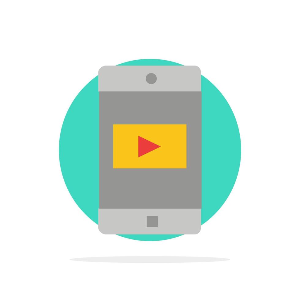 Application Mobile Mobile Application Video Abstract Circle Background Flat color Icon vector