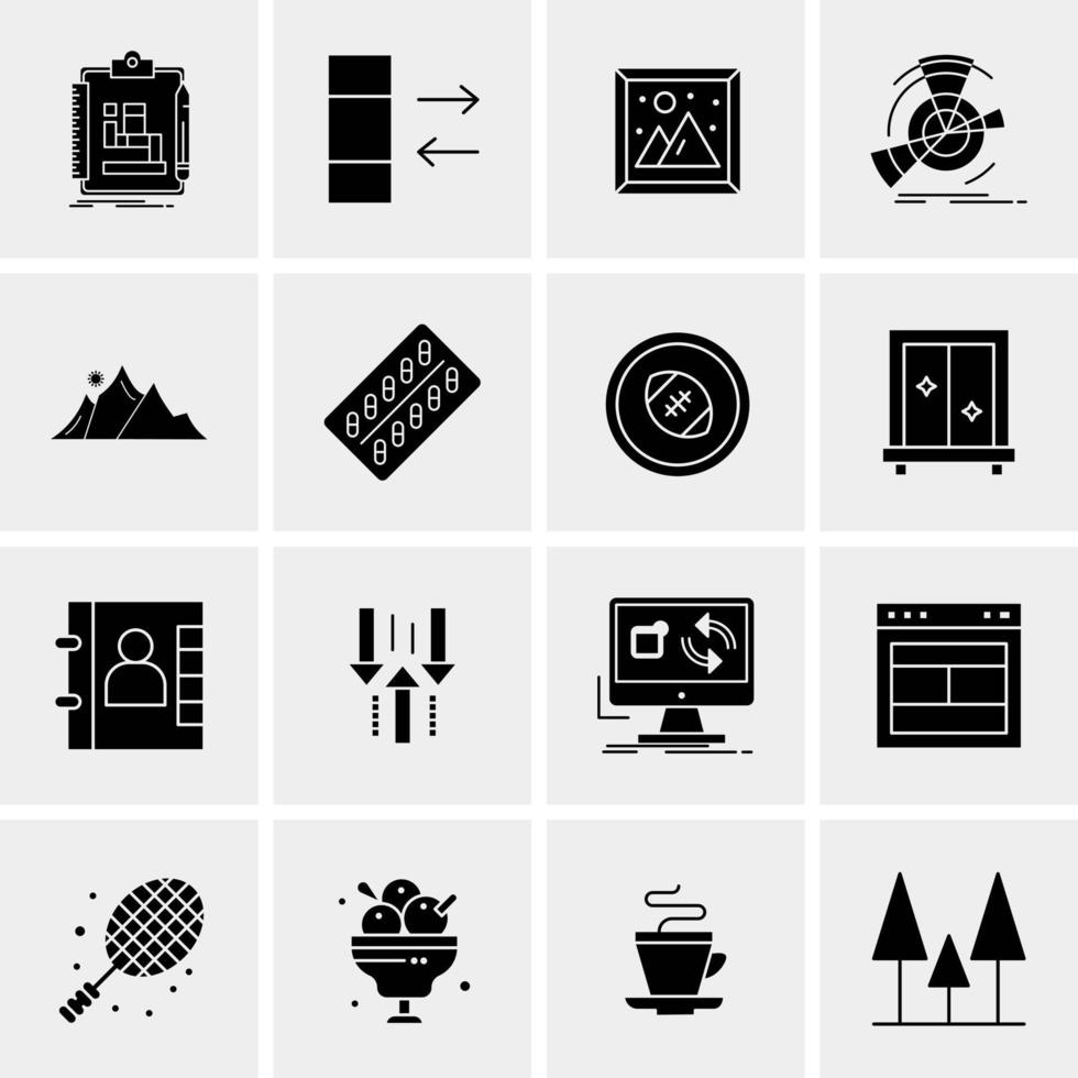 16 Universal Business Icons Vector Creative Icon Illustration to use in web and Mobile Related project