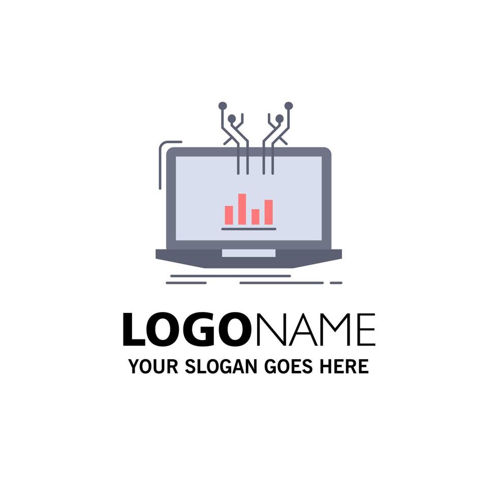 Analysis analytical management online platform Flat Color Icon Vector
