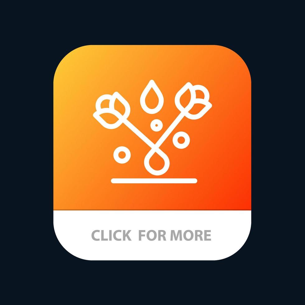 decoración pascua planta tulipán aplicación móvil botón android e ios línea versión vector