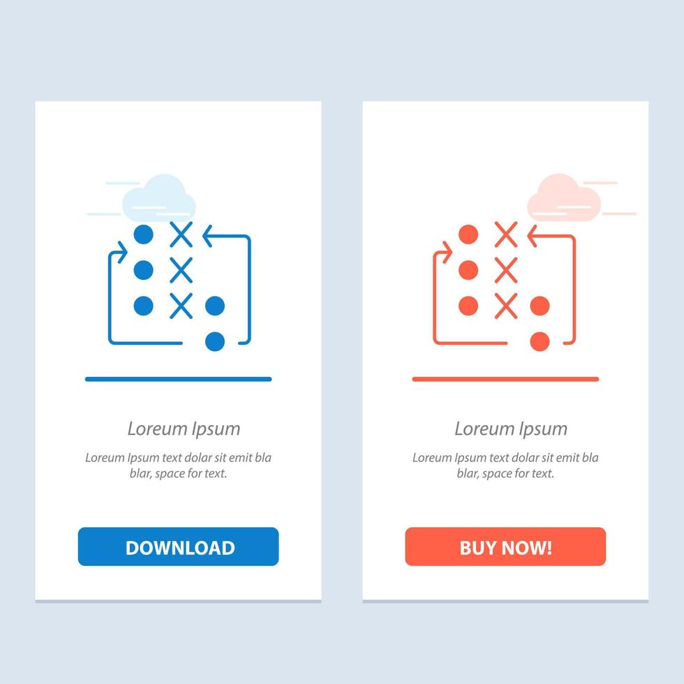 Game Move Strategy Tactic Tactical  Blue and Red Download and Buy Now web Widget Card Template vector