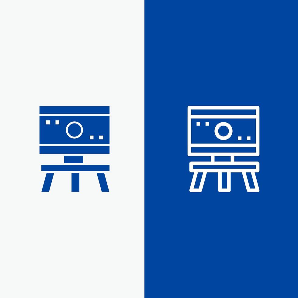 Atom Board Science Space Line and Glyph Solid icon Blue banner Line and Glyph Solid icon Blue banner vector