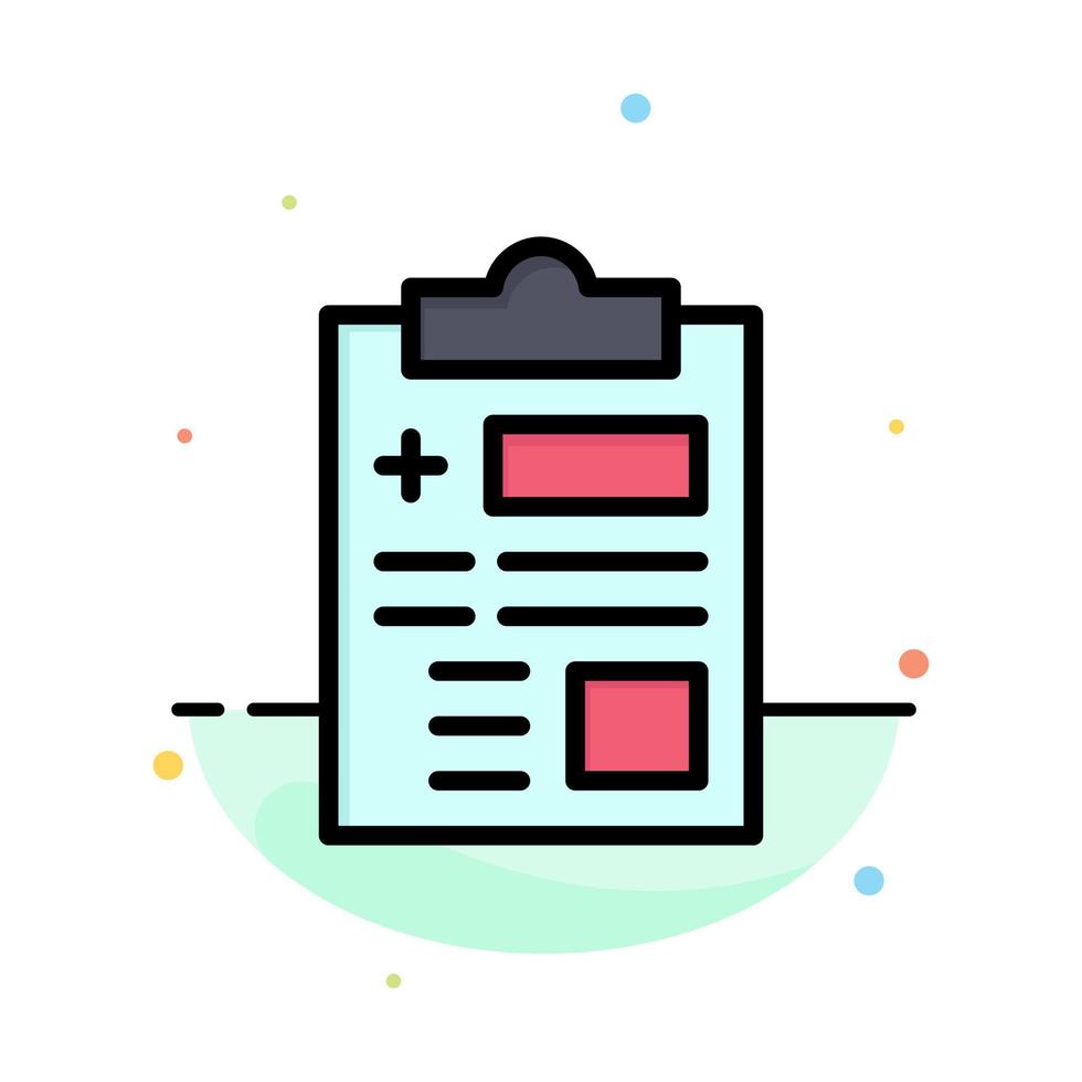Report Record Health Healthcare Abstract Flat Color Icon Template vector