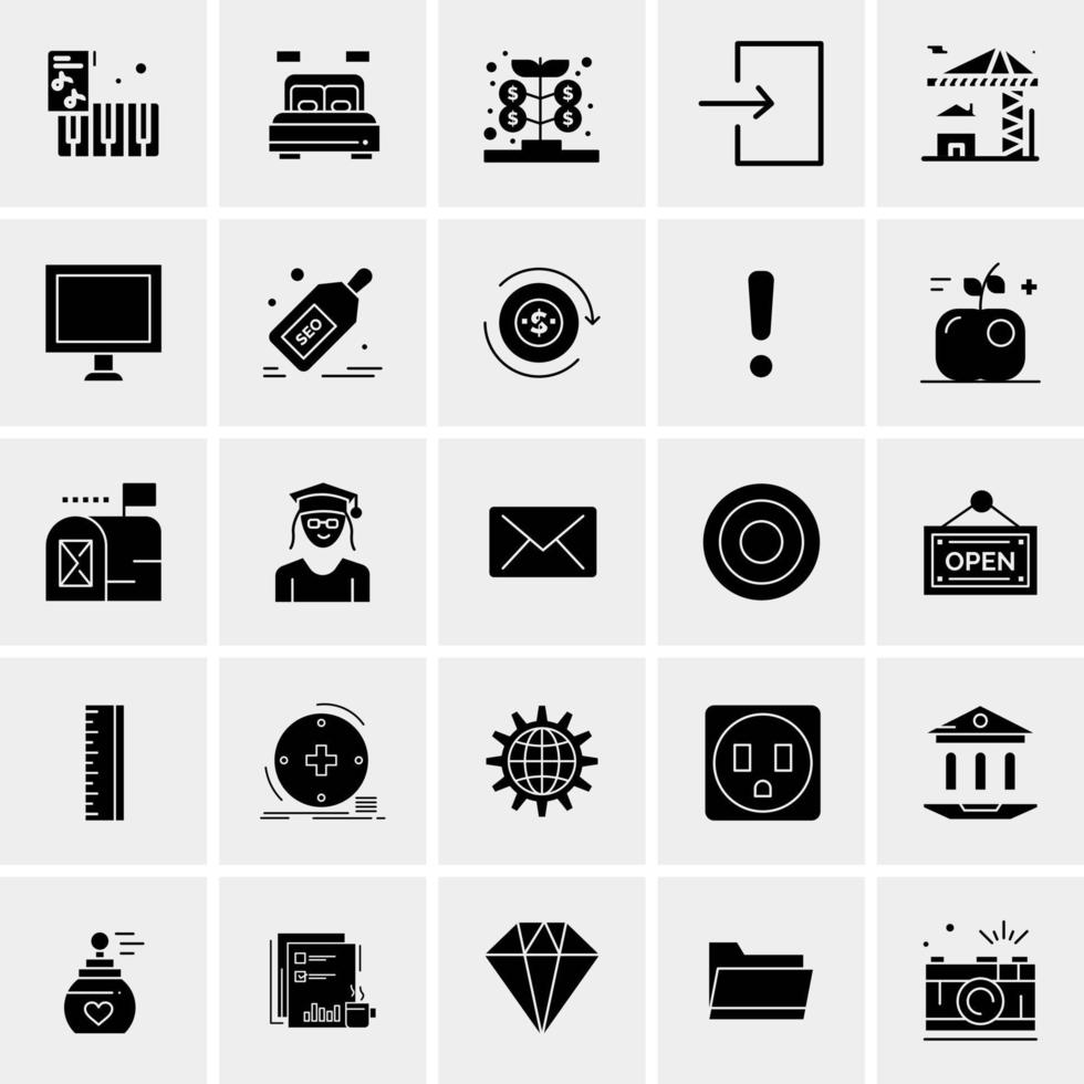 25 iconos de negocios universales vector ilustración de icono creativo para usar en proyectos relacionados con la web y dispositivos móviles