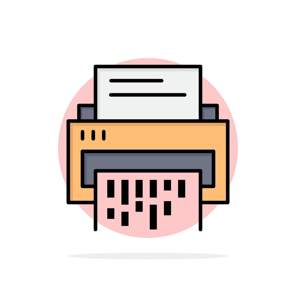 Confidential Data Delete Document File Information Shredder Abstract Circle Background Flat color Icon vector