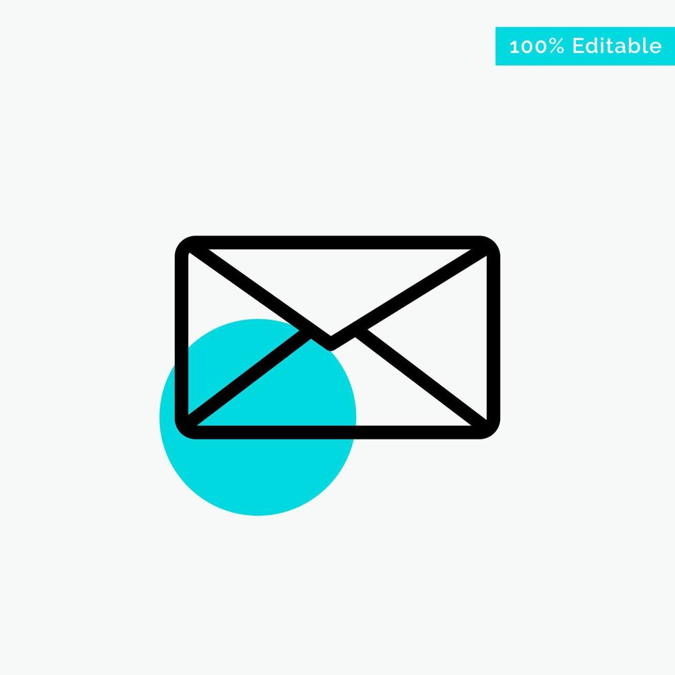 Mail Email User Interface turquoise highlight circle point Vector icon