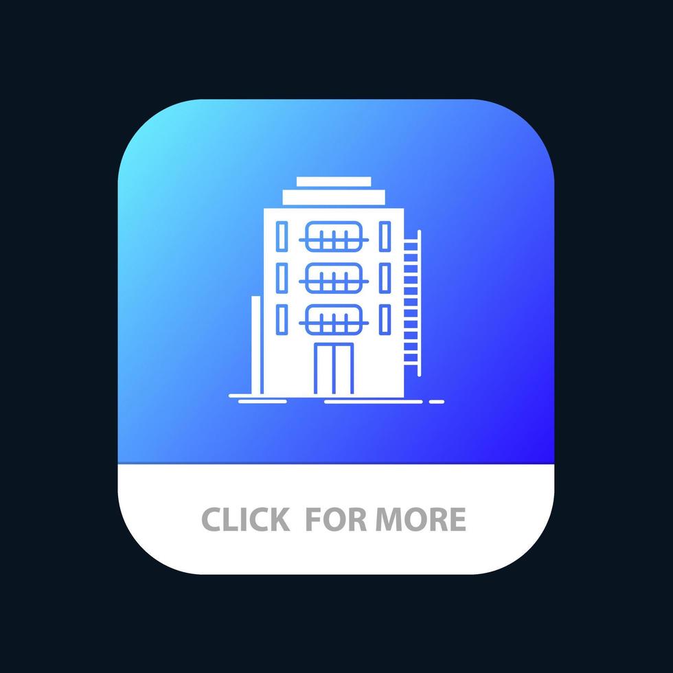 Building City Dormitory Hostel Hotel Mobile App Button Android and IOS Glyph Version vector