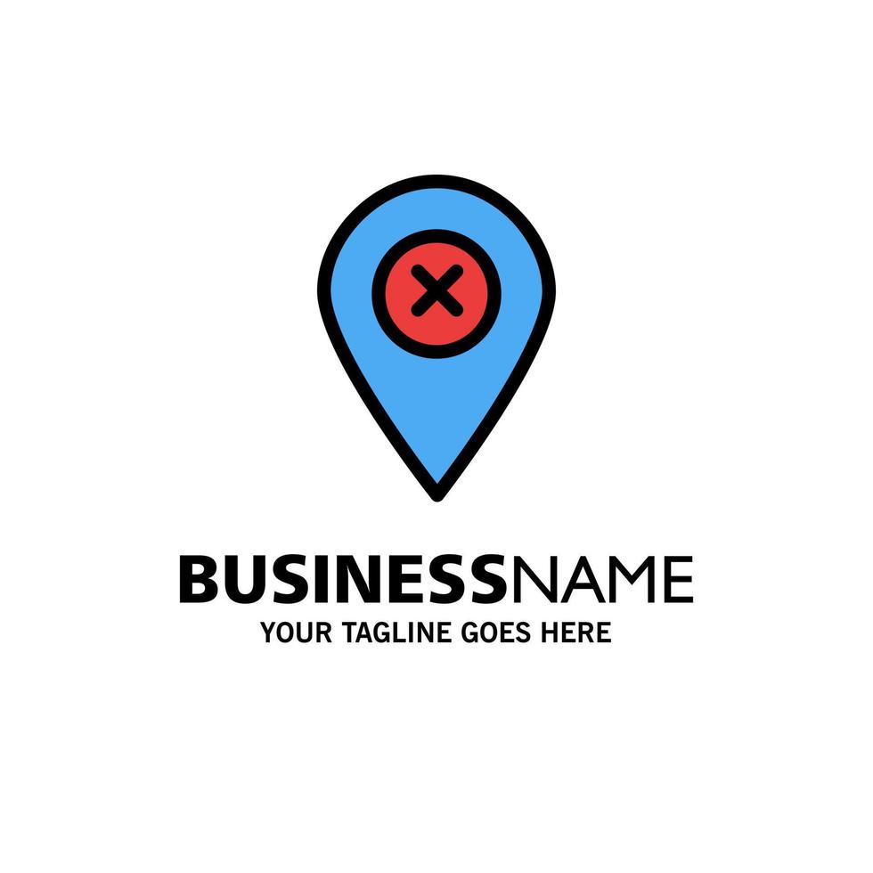 Location Map Navigation Pin Business Logo Template Flat Color vector