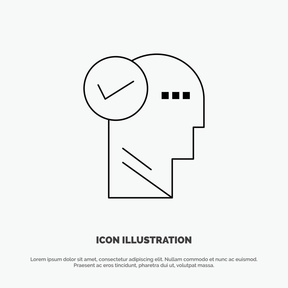 Mind Head Solution Thinking Line Icon Vector