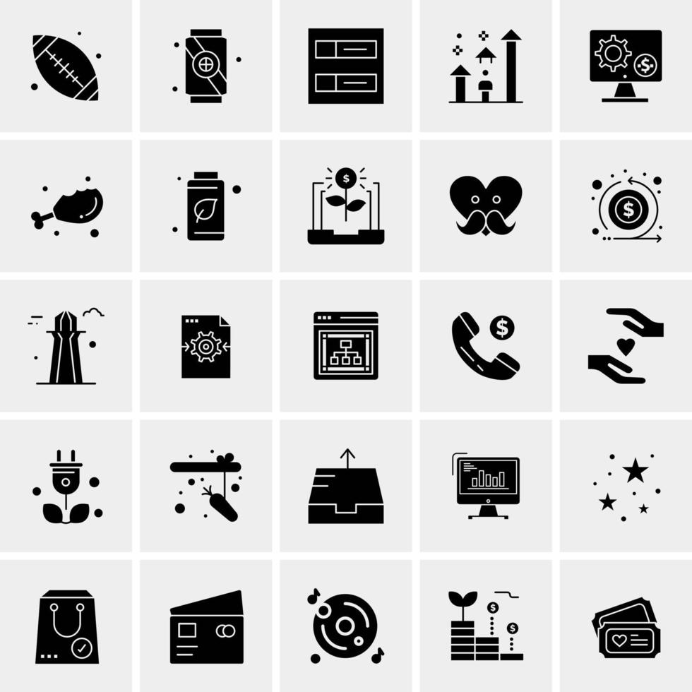 25 iconos de negocios universales vector ilustración de icono creativo para usar en proyectos relacionados con la web y dispositivos móviles