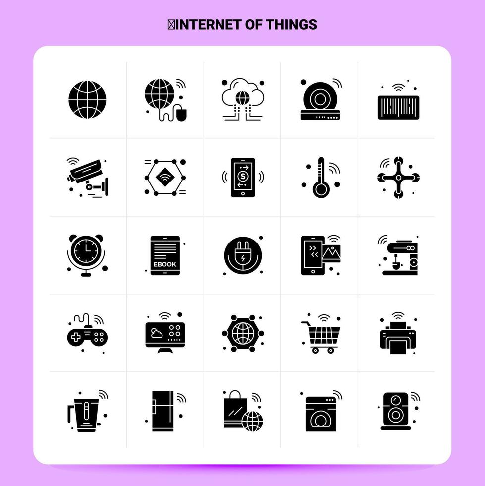 Solid 25 Internet Of Things Icon set Vector Glyph Style Design Black Icons Set Web and Mobile Business ideas design Vector Illustration