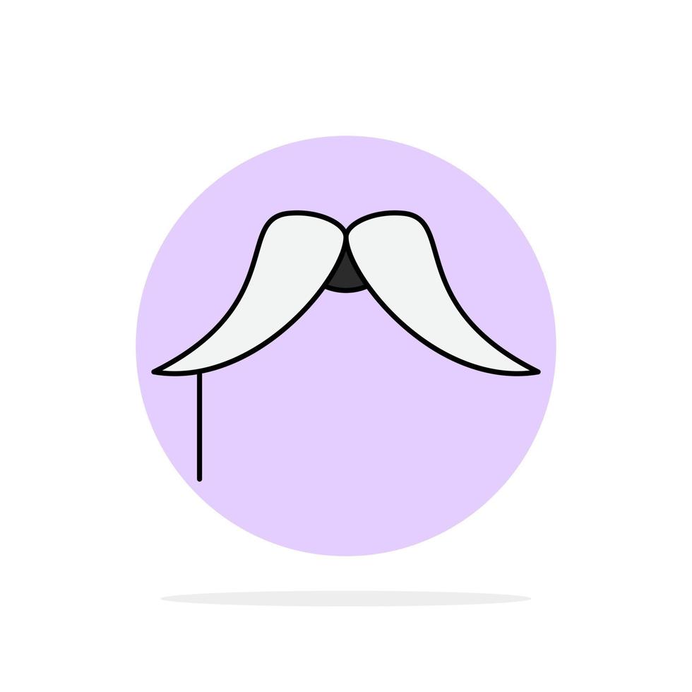 moustache Hipster movember male men Flat Color Icon Vector