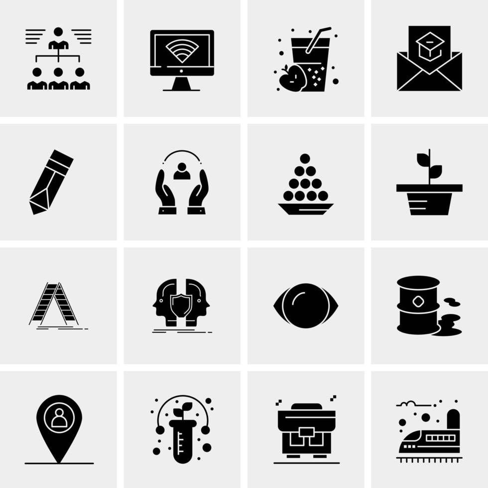 16 iconos de negocios universales vector ilustración de icono creativo para usar en proyectos relacionados con la web y dispositivos móviles