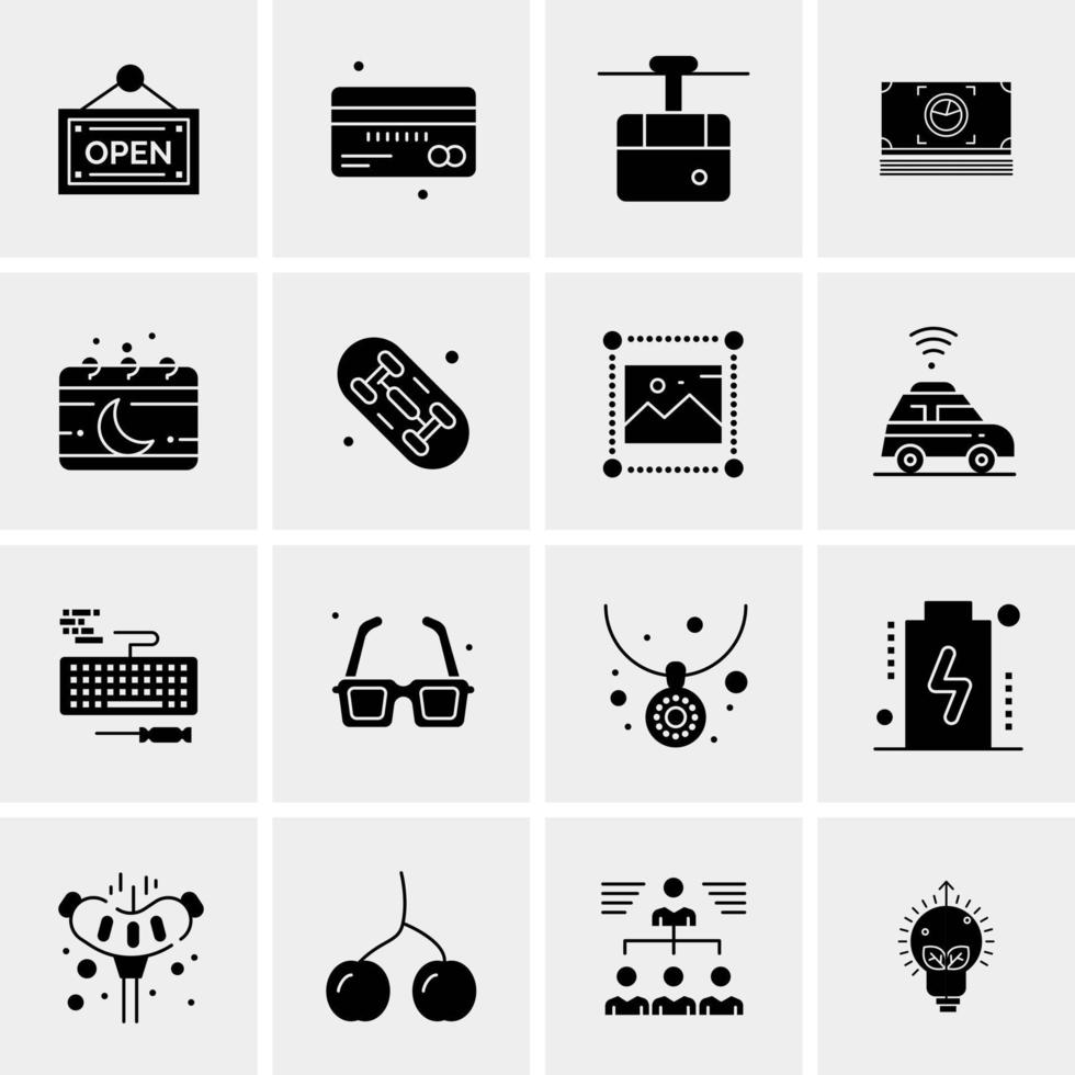 16 iconos de negocios universales vector ilustración de icono creativo para usar en proyectos relacionados con la web y dispositivos móviles