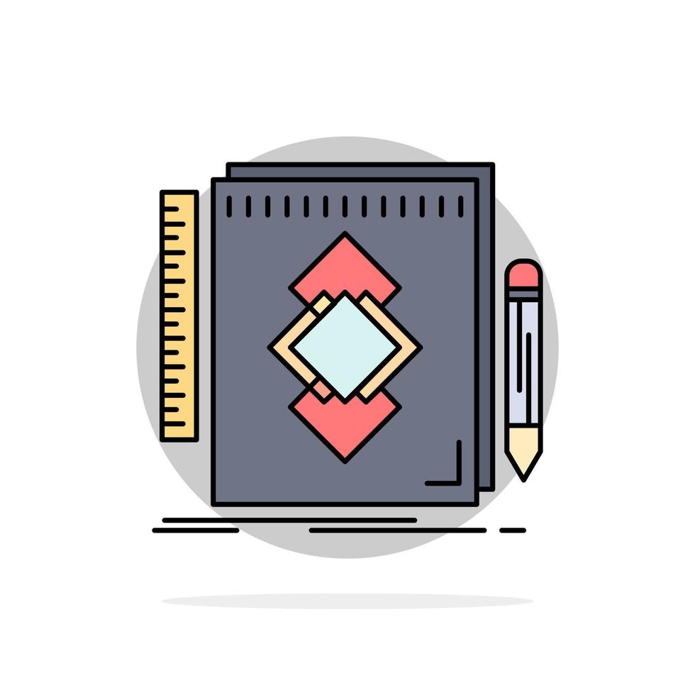 design Tool identity draw development Flat Color Icon Vector
