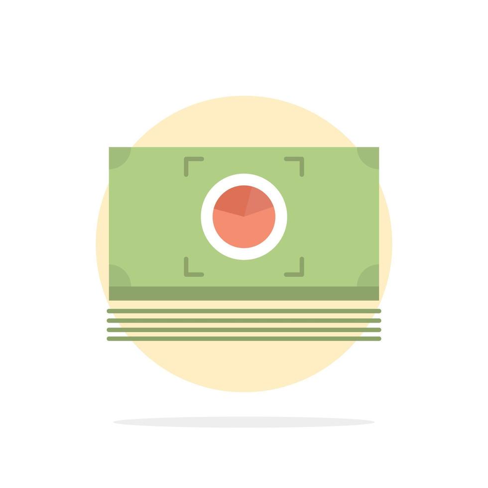 paquete de dinero efectivo dólar círculo abstracto fondo color plano icono vector