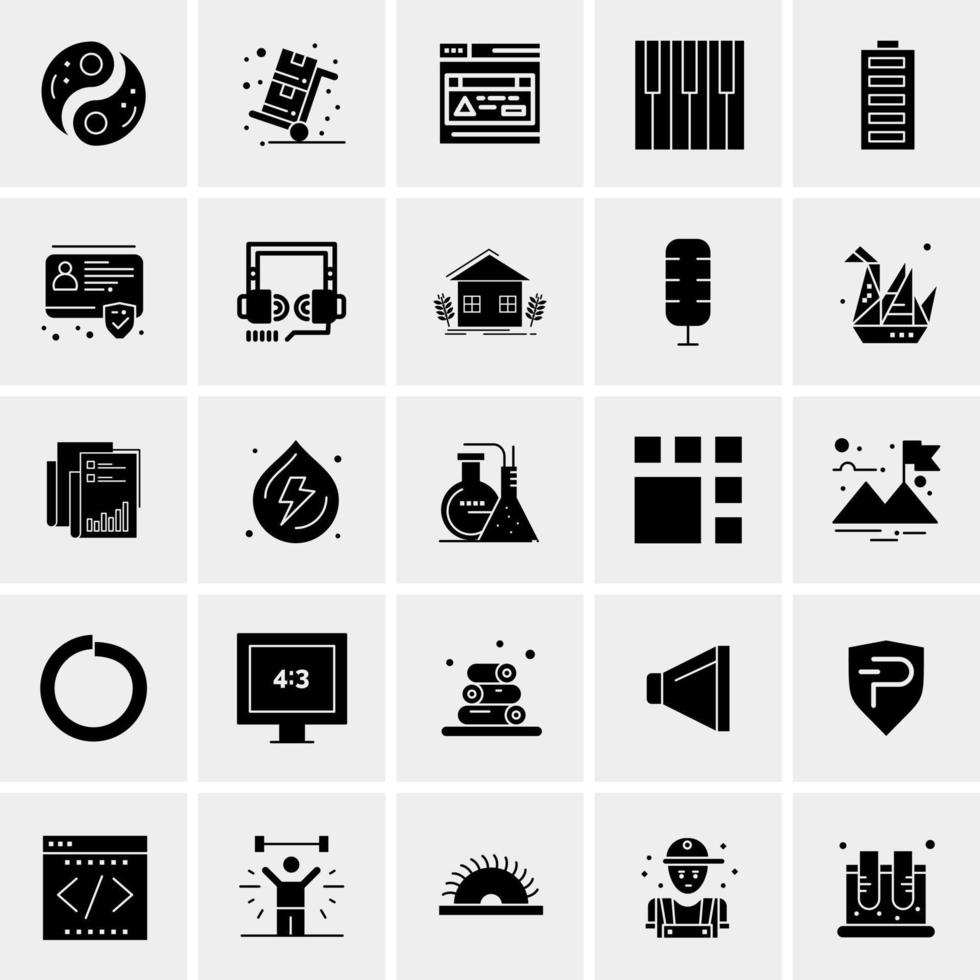 25 iconos de negocios universales vector ilustración de icono creativo para usar en proyectos relacionados con la web y dispositivos móviles