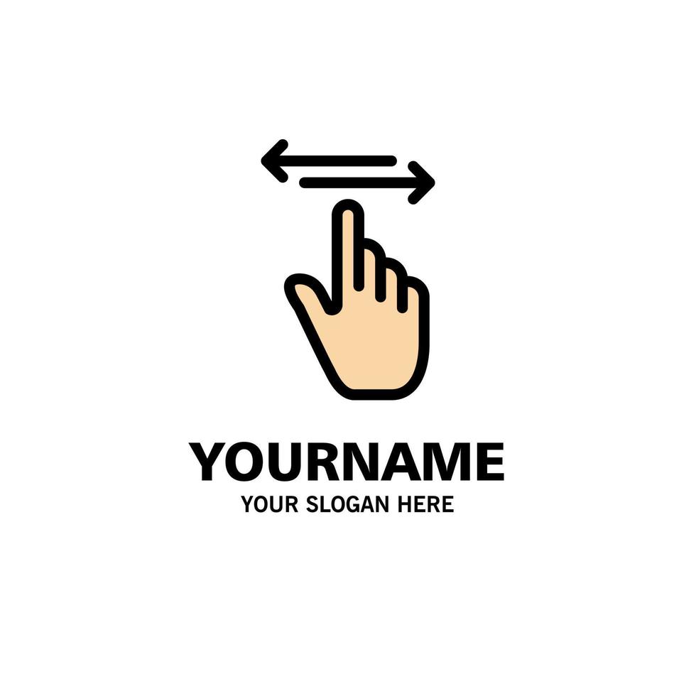 Finger Gestures Hand Left Right Business Logo Template Flat Color vector