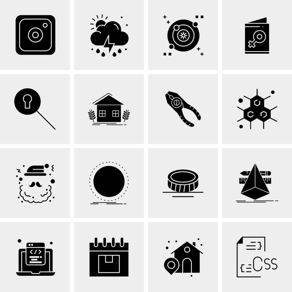 16 iconos de negocios universales vector ilustración de icono creativo para usar en proyectos relacionados con la web y dispositivos móviles