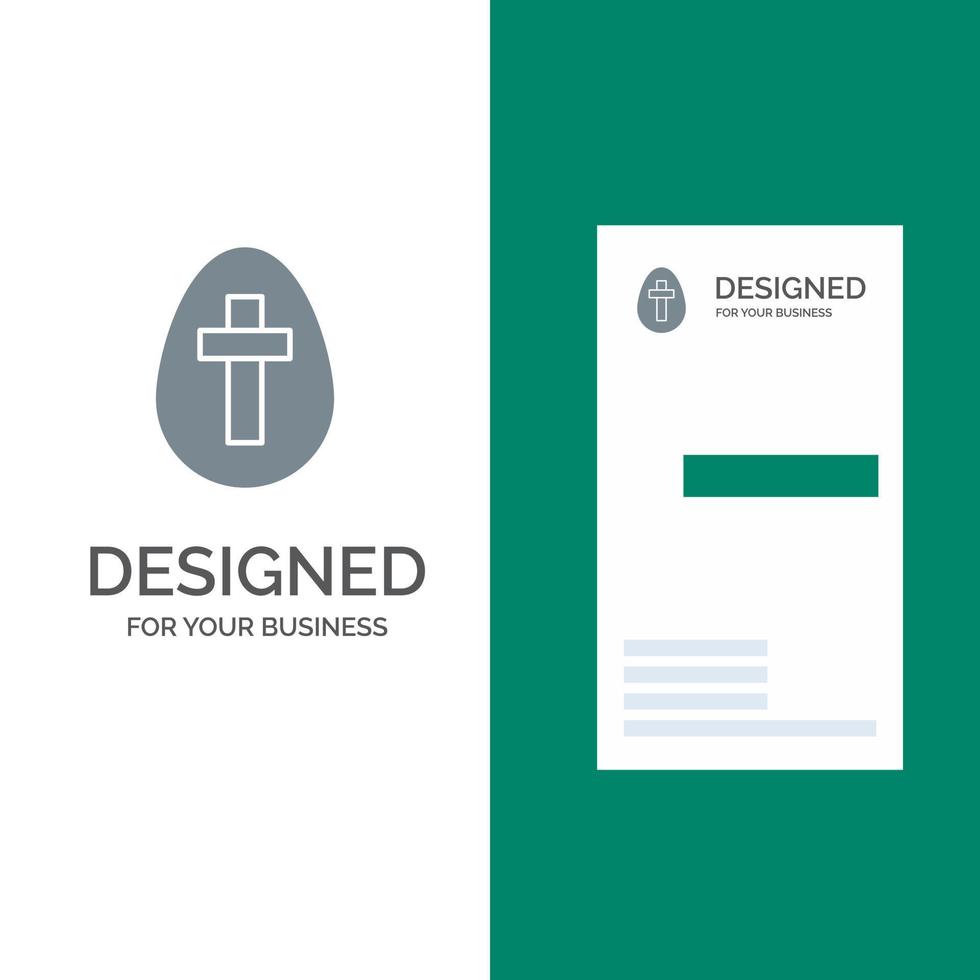 Egg Easter Holiday Sign Grey Logo Design and Business Card Template vector