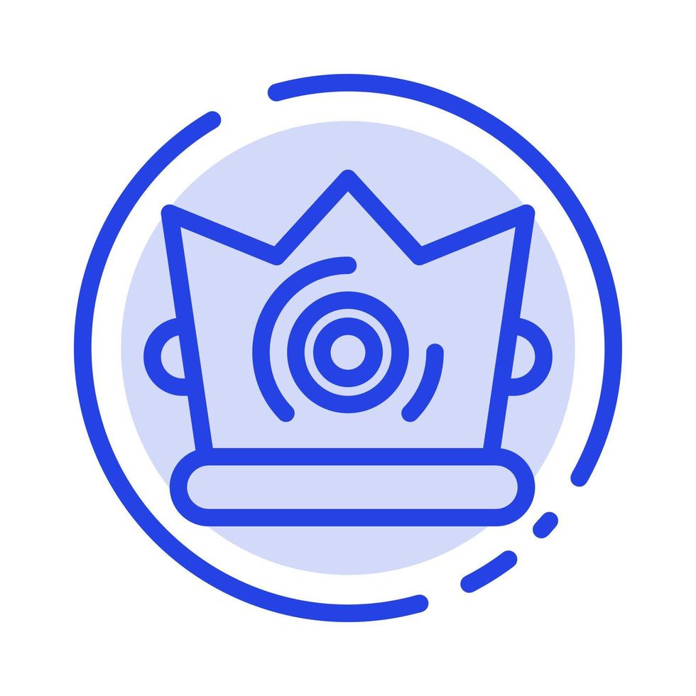 Best Crown King Madrigal Blue Dotted Line Line Icon vector